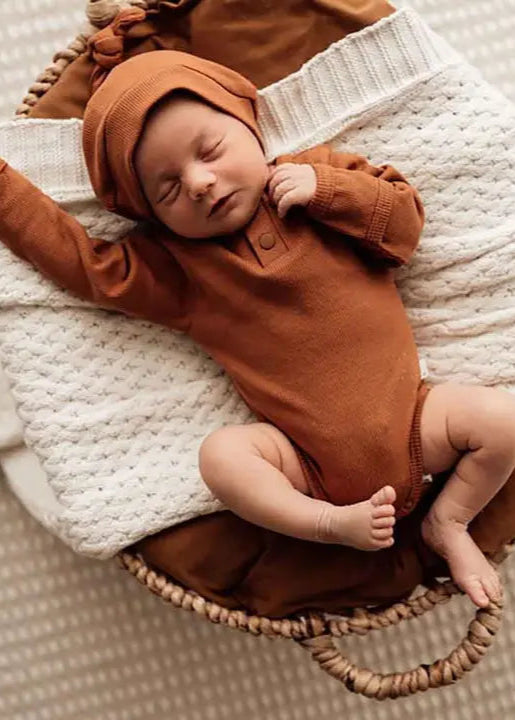 Biscuit Long Sleeve Organic Bodysuit