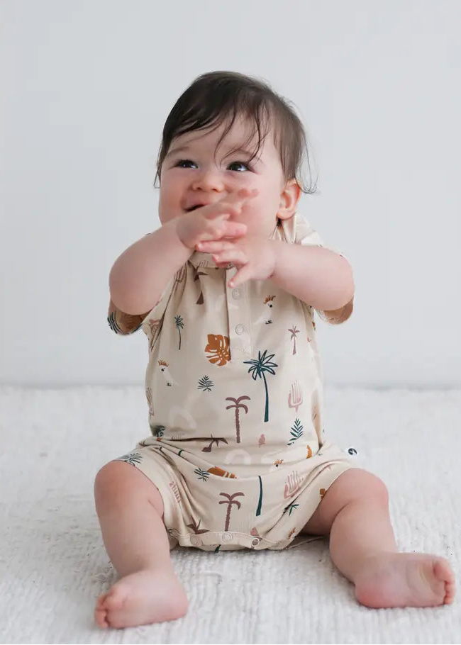 Burrow & Be Alex Romper Jungle Stamp