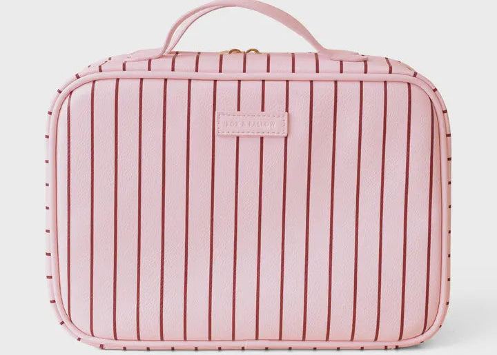 Rosé Pinstripe Cosmetic Bag