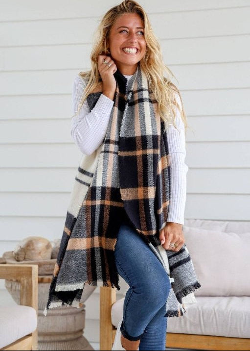 Free Spirit Scarf White Camel