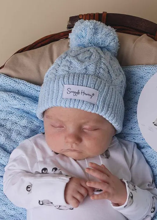 Baby Blue Organic Baby Knit Beanie