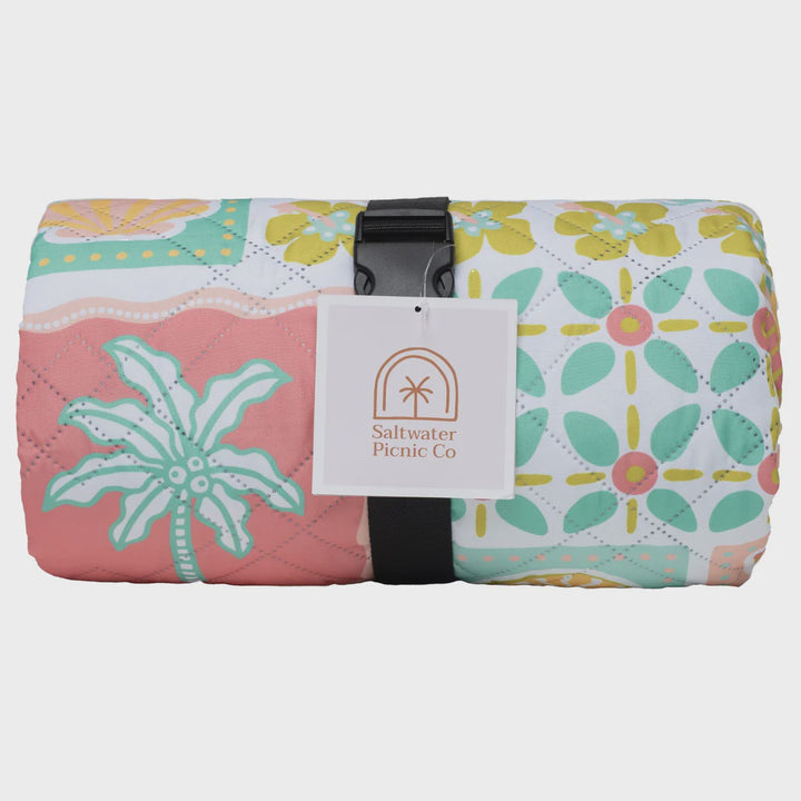 Saltwater Paradise Postcard Picnic Rug