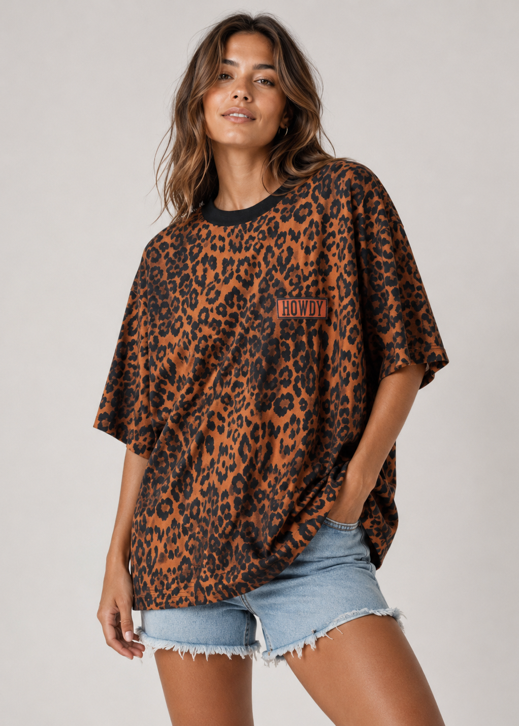 By Frankie Leopard Howdy Tee
