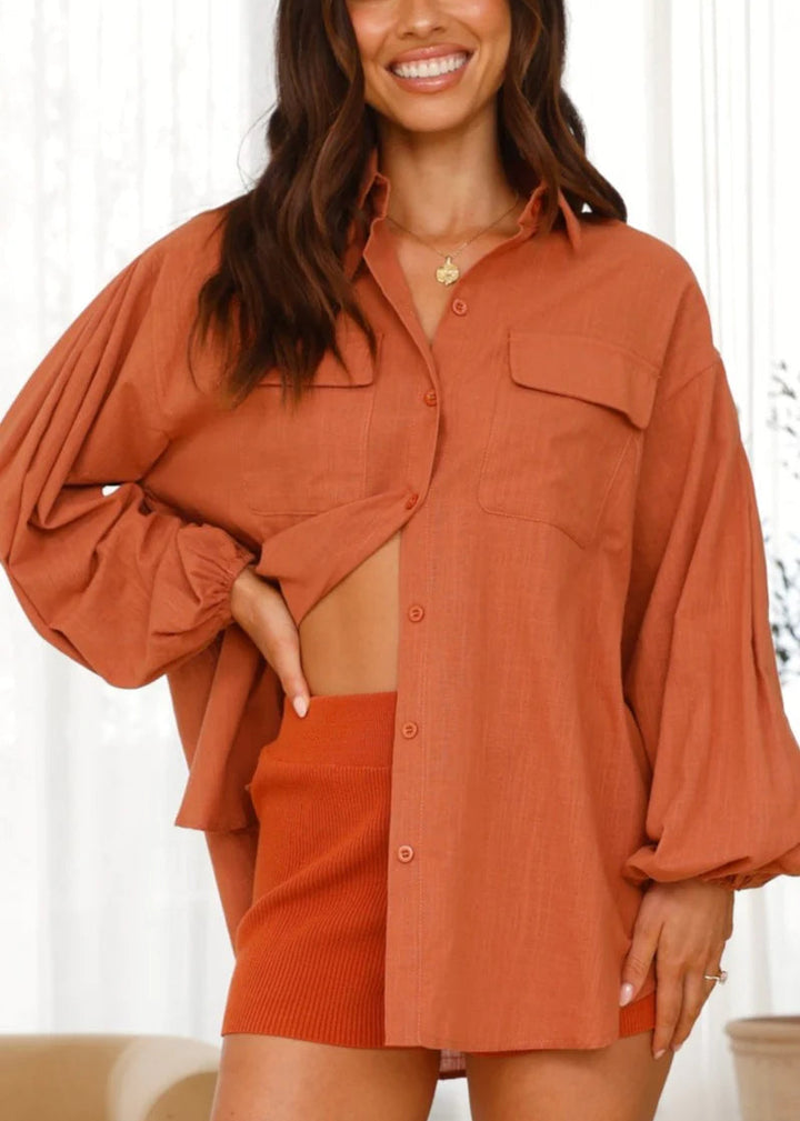 Bree Oversized Shirt Rust