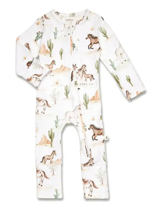 Wild Horses Organic Snugglesuit Convertible Romper