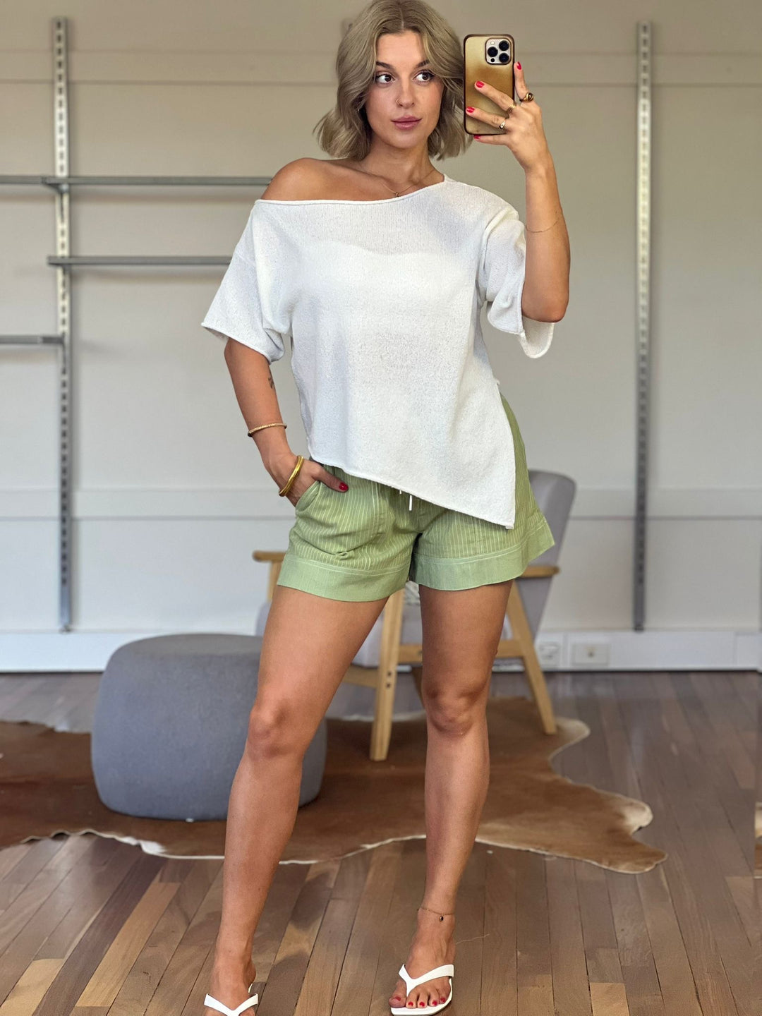 Asy Boucle Knit Top