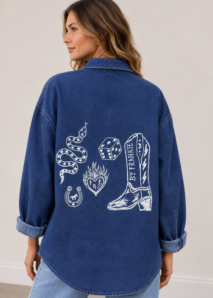 Wild Luck Shacket Dark Blue