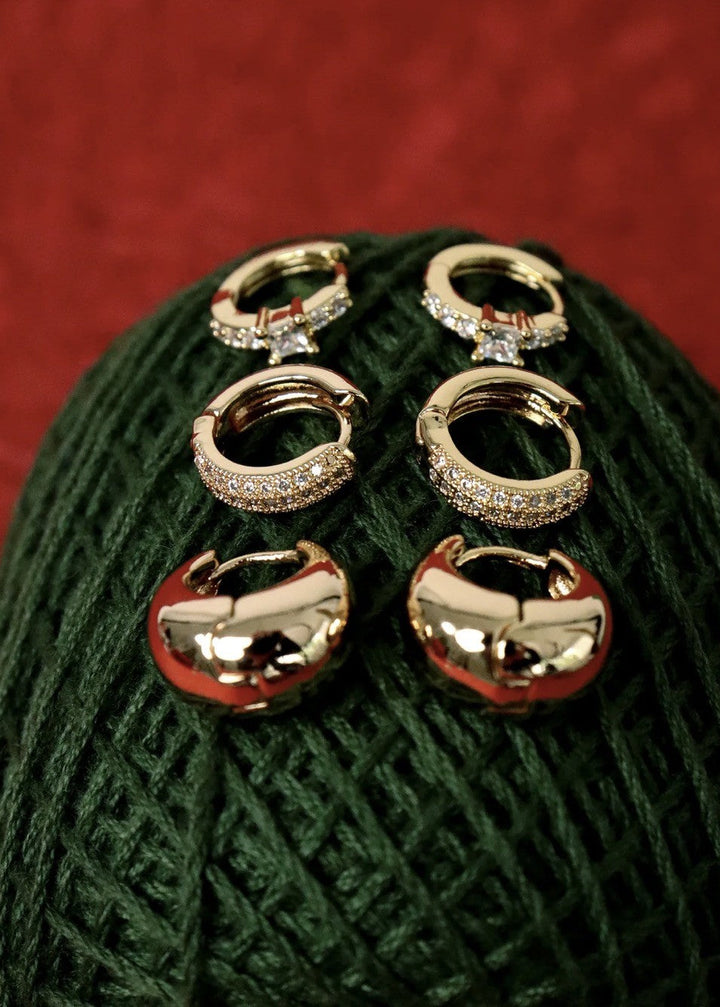 Duet 18K Gold Plated Earring Set