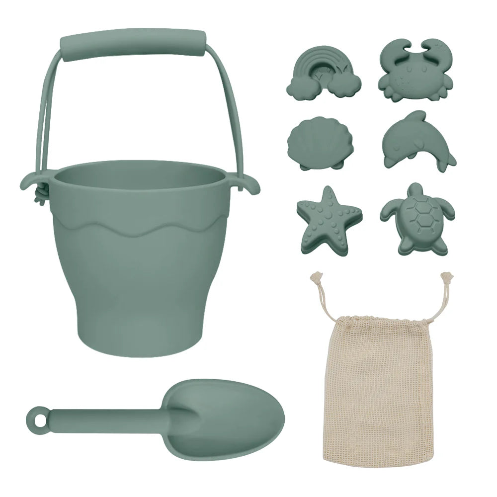 Silicone 8pc Bucket & Spade Set – Sage