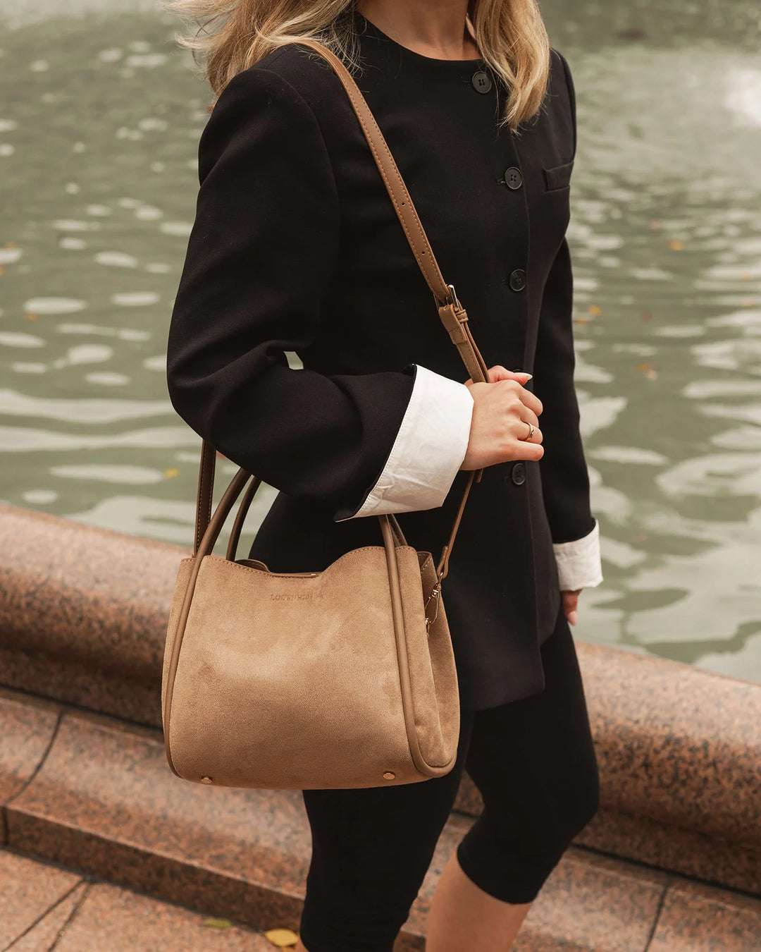 STEFFIE  Suedette Mini Tote Bag - Honey