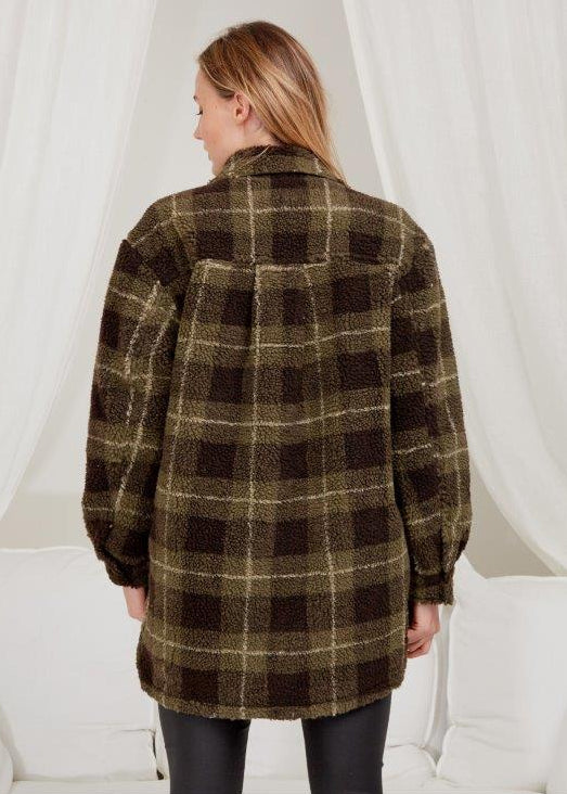 Sherpa  Plaid Shacket
