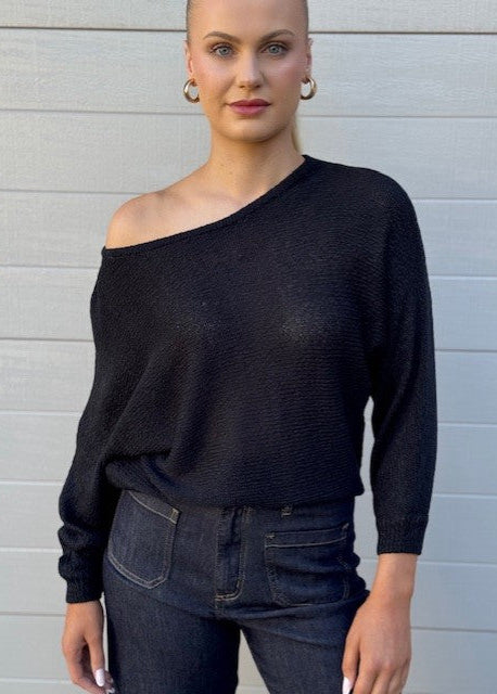 Tape Boat Knit Black