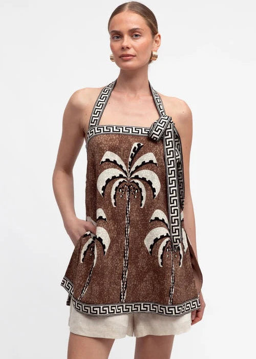 Tropical Mosaic Halter Top