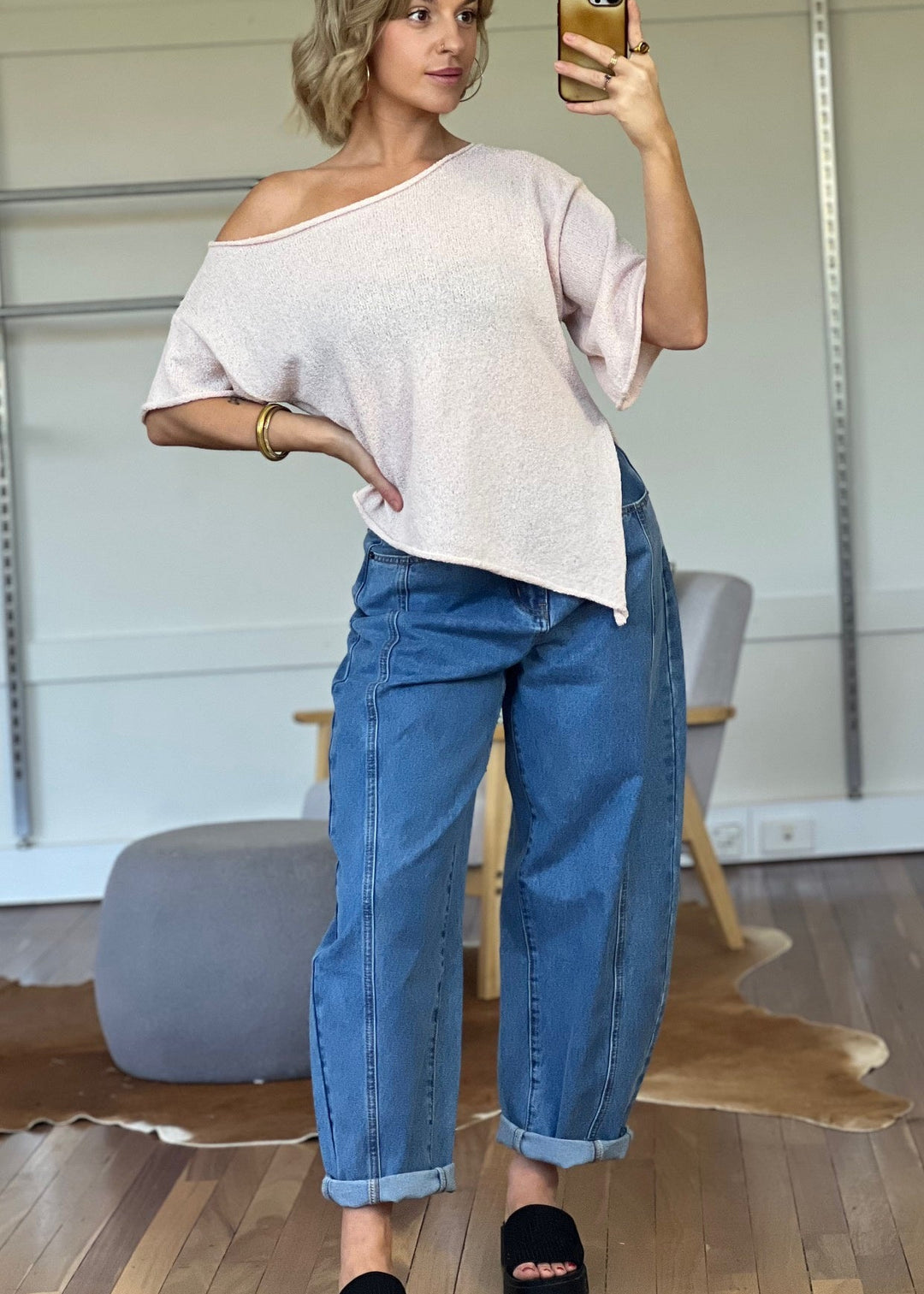 Paper Heart Barrel Leg Jeans