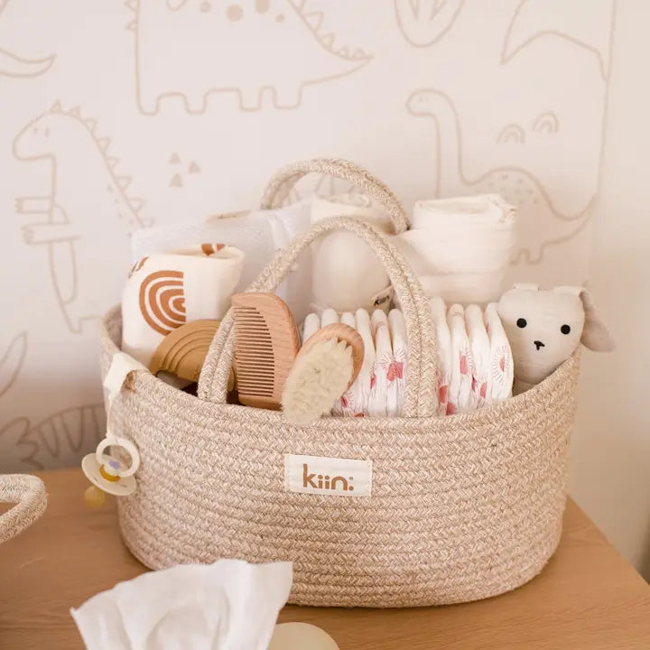 KiiN Cotton Rope Nappy Caddy Organiser