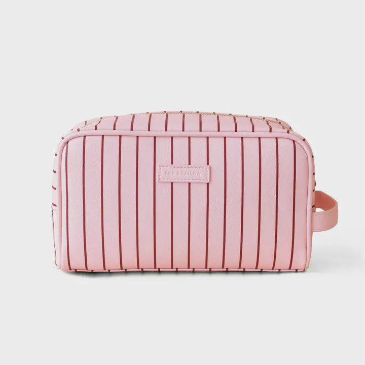 Rosé Pinstripe Wash Bag
