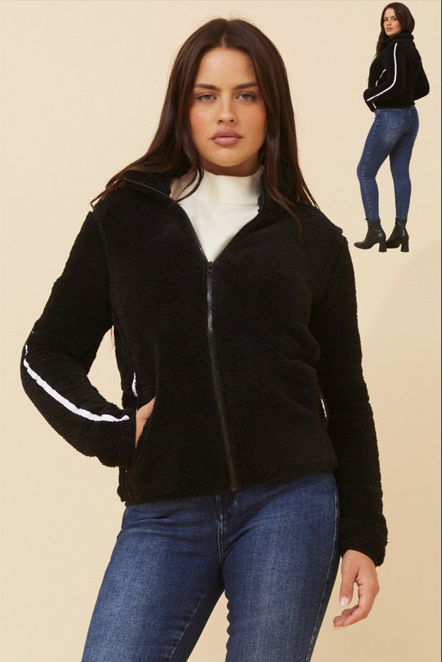 Annabella Teddy Jacket Black