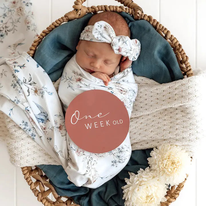 Sweet Swallows Organic Jersey Wrap & Topknot Set