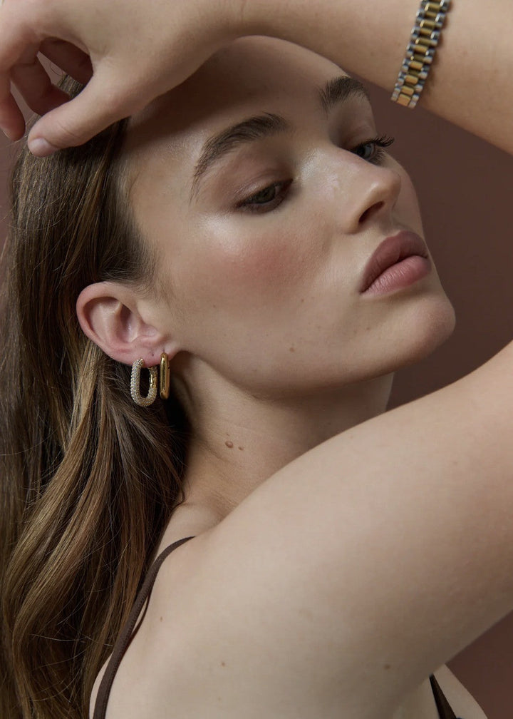Camille Pave' 18K Gold Plated Earrings