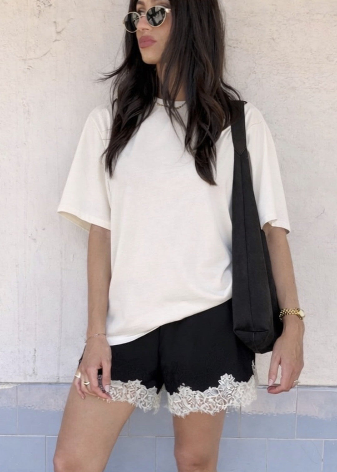 Sienna Shorts Black & Ivory