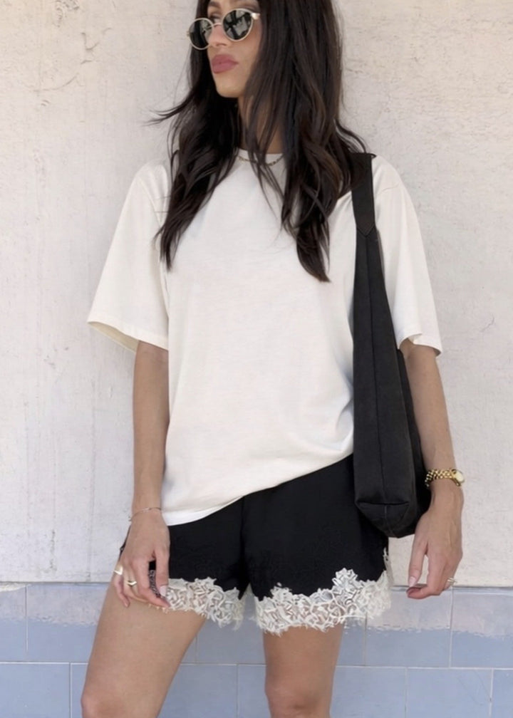 Sienna Shorts Black & Ivory