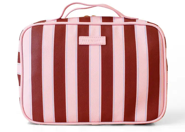 Burgundy Stripe Cosmetic Bag