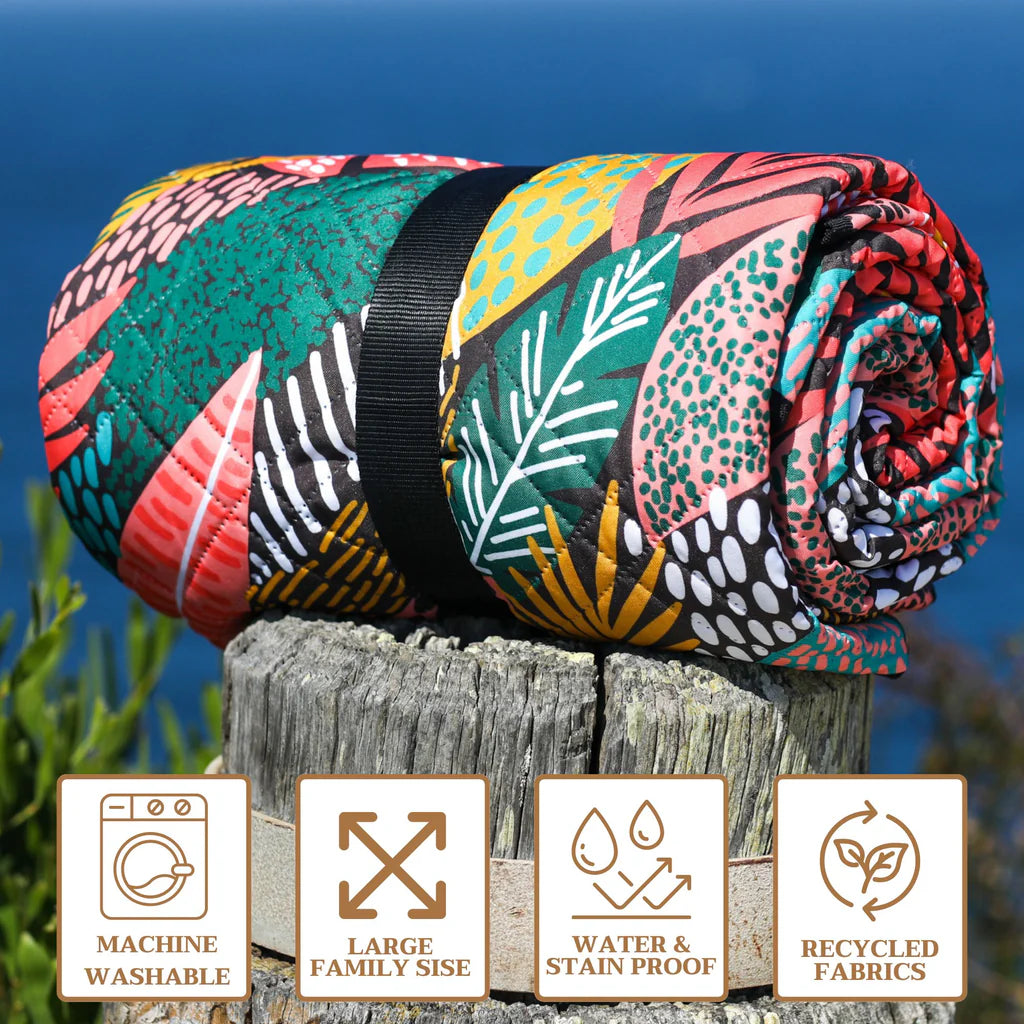 Saltwater Bright Leaves Picnic Rug