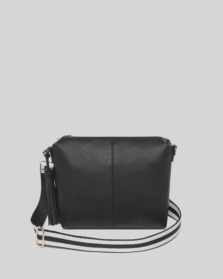 Daisy Stripe Crossbody Bag Black