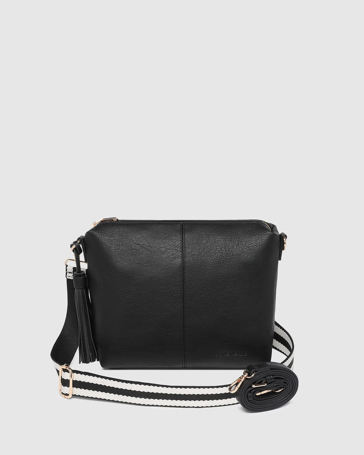 Daisy Stripe Crossbody Bag Black