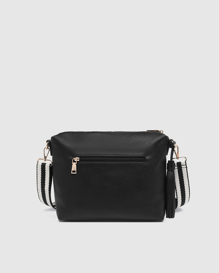 Daisy Stripe Crossbody Bag Black