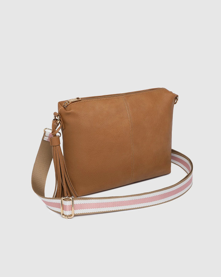 Daisy Stripe Crossbody Bag Camel