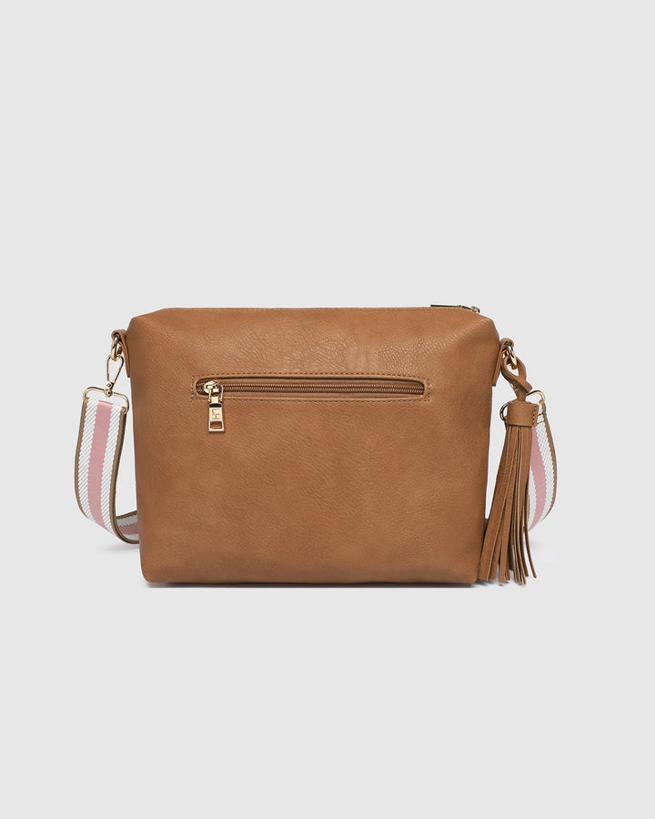 Daisy Stripe Crossbody Bag Camel