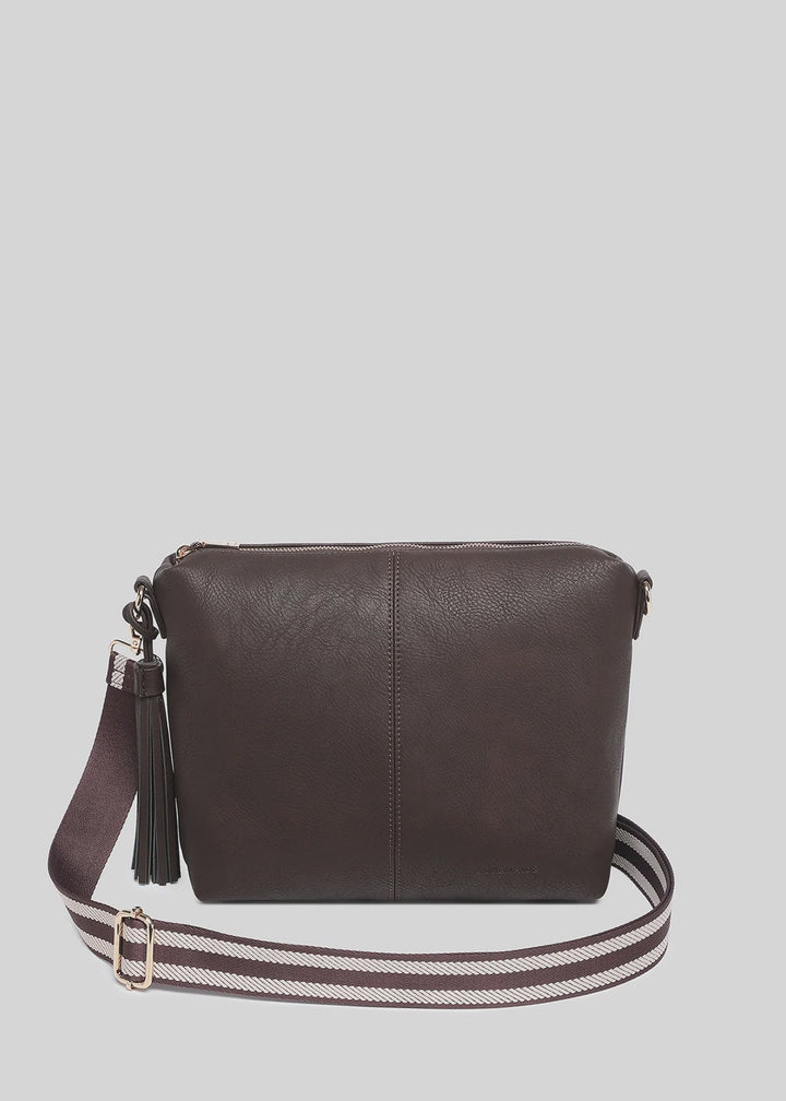 Daisy Stripe Crossbody Bag  Chocolate