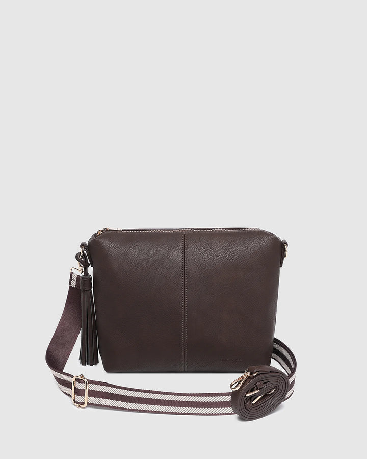 Daisy Stripe Crossbody Bag  Chocolate