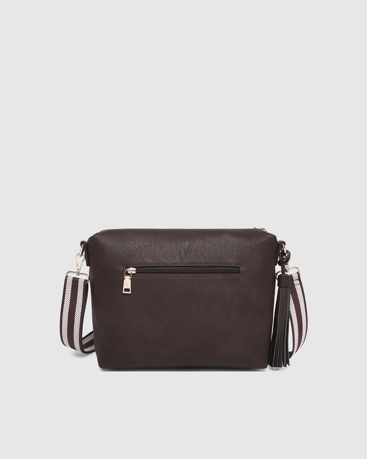 Daisy Stripe Crossbody Bag  Chocolate