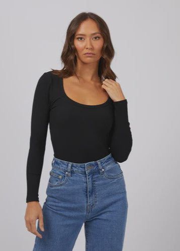 Silent Theory Hazel Long Sleeve Tee Black