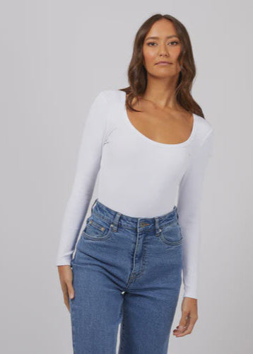 Silent Theory Hazel Long Sleeve Tee White