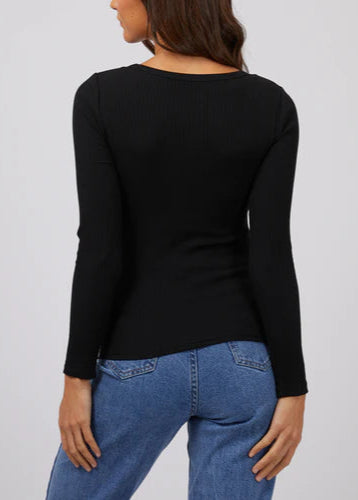 Silent Theory Hazel Long Sleeve Tee Black