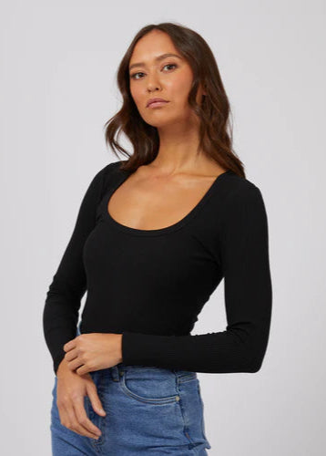 Silent Theory Hazel Long Sleeve Tee Black