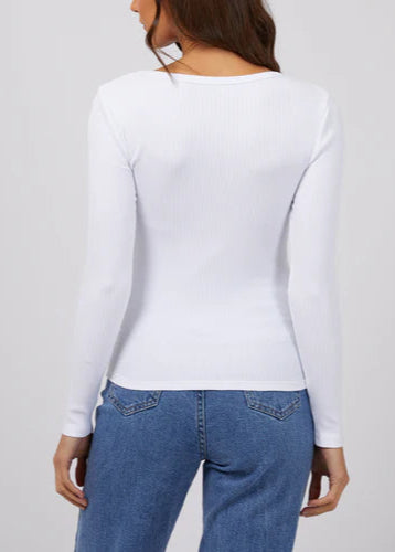Silent Theory Hazel Long Sleeve Tee White