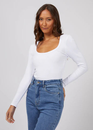 Silent Theory Hazel Long Sleeve Tee White