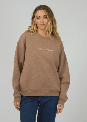 Silent Theory Logo Crew Brown