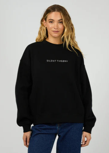 Silent Theory Logo Crew Black