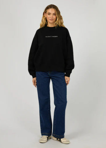 Silent Theory Logo Crew Black