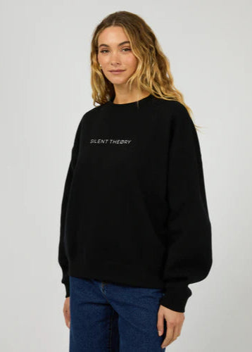 Silent Theory Logo Crew Black