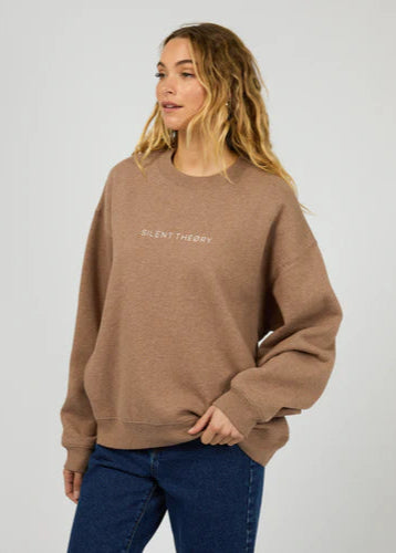 Silent Theory Logo Crew Brown