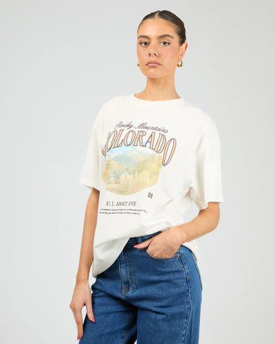 Rocky Mountains Relaxed Tee White