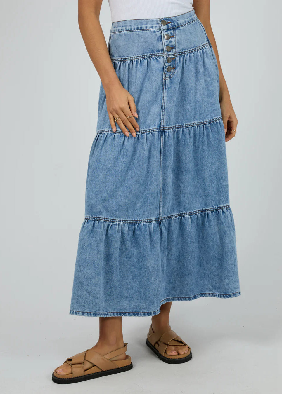 Coco Denim Maxi Skirt Light Blue