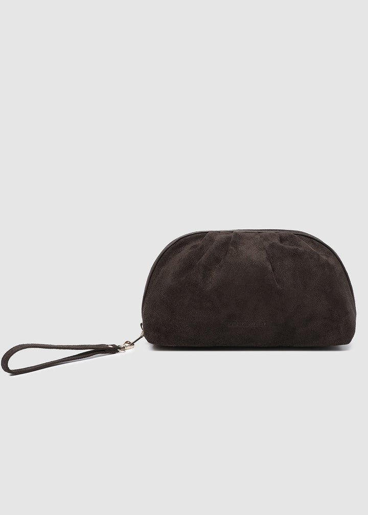 Sarski Suedette Makeup Bag  Chocolate