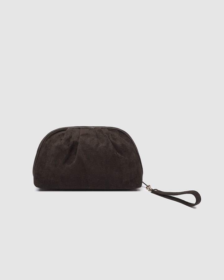 Sarski Suedette Makeup Bag  Chocolate